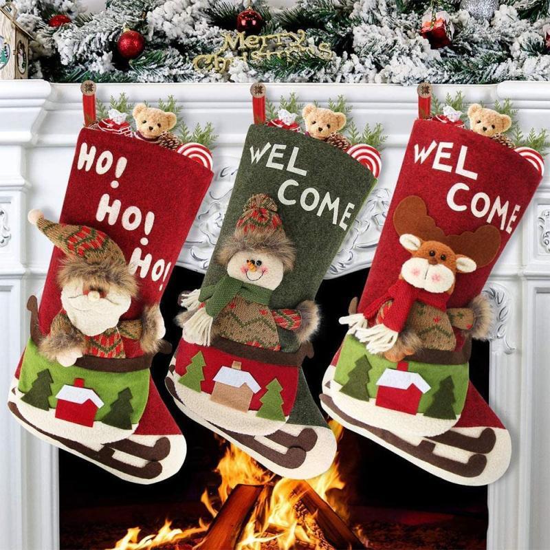 Christmas Stockings Candy Gifts Bag Hanging Ornaments Christmas Decoration-xinru shop