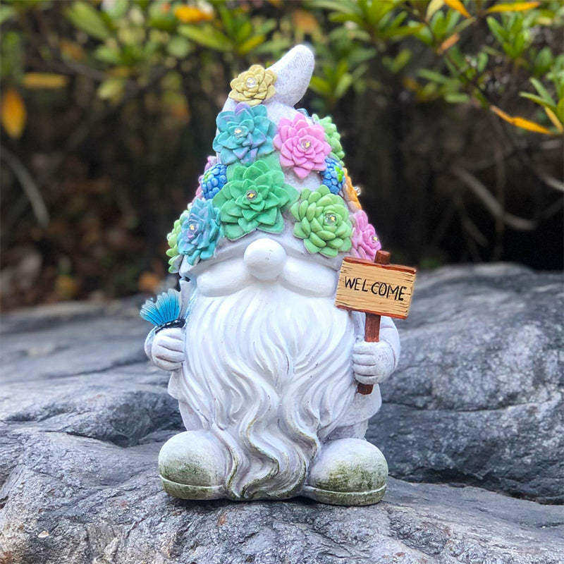 Solar Garden Gnome Statue With 10 Lights-xinru