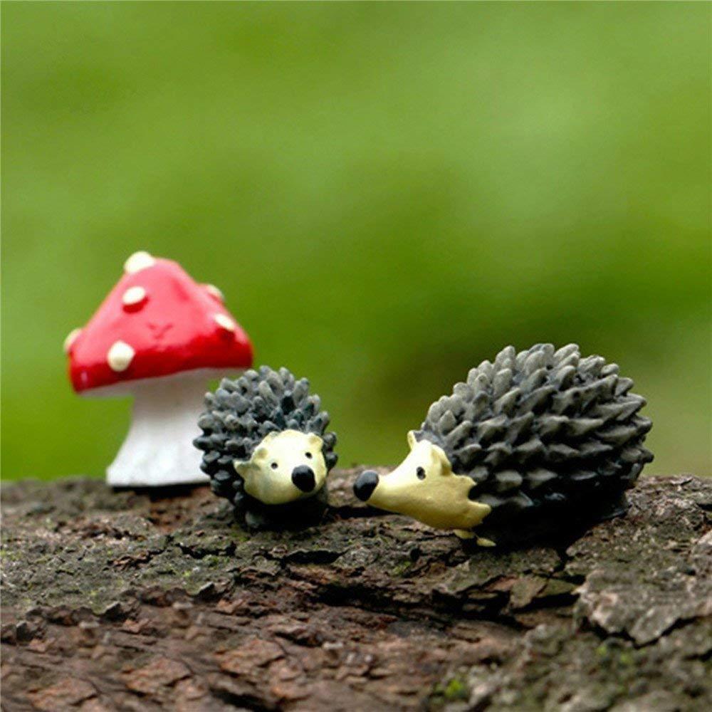 Mini Hedgehogs and Mushroom Fairy Garden Miniature Figurines-xinru