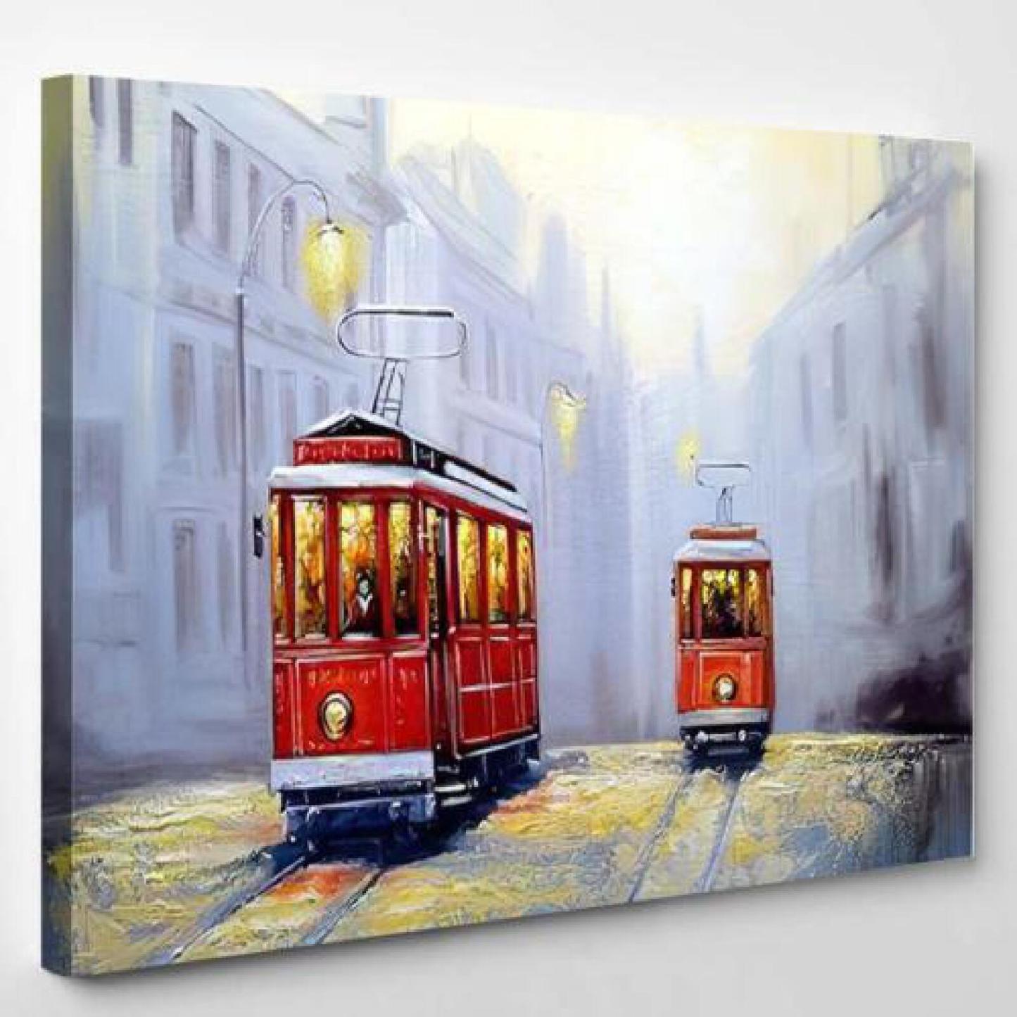 Tram Old City Oil Paintings Landscape-xinru shop