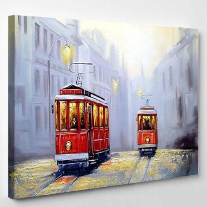 Tram Old City Oil Paintings Landscape-xinru shop