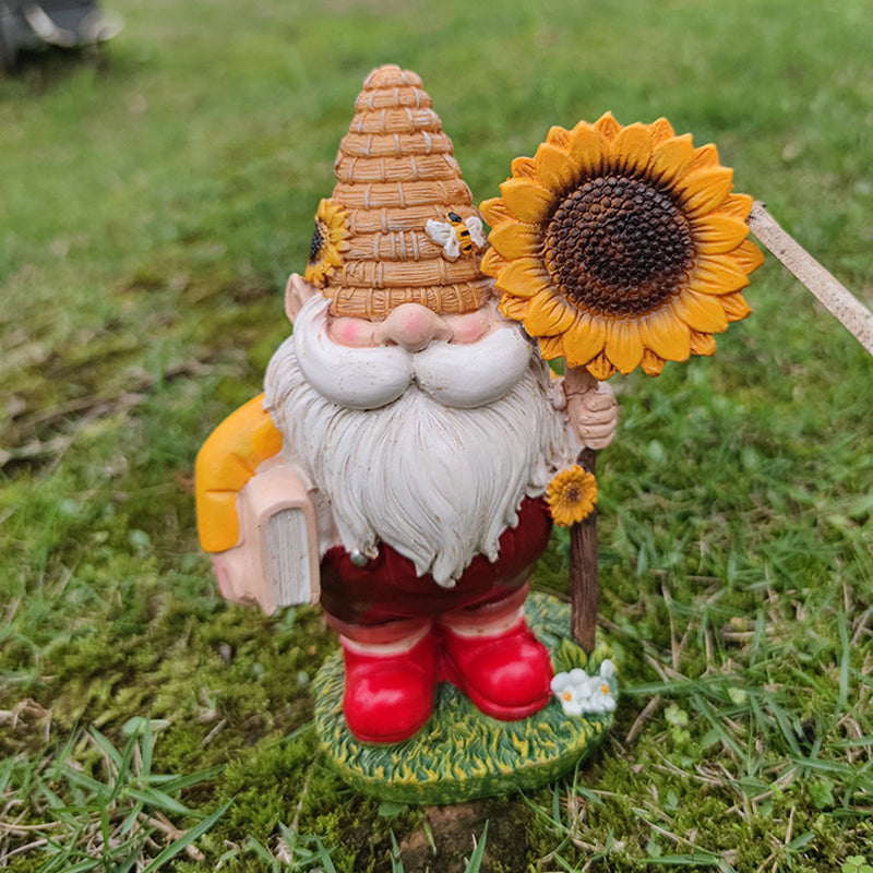 Bee Keeper Gnome With Sunflower Sign-xinru
