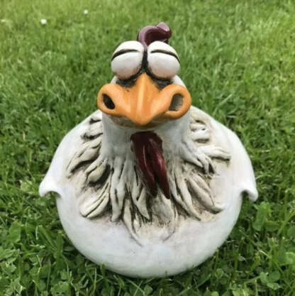 Fun Chicken Resin Garden Fence Decor-xinru