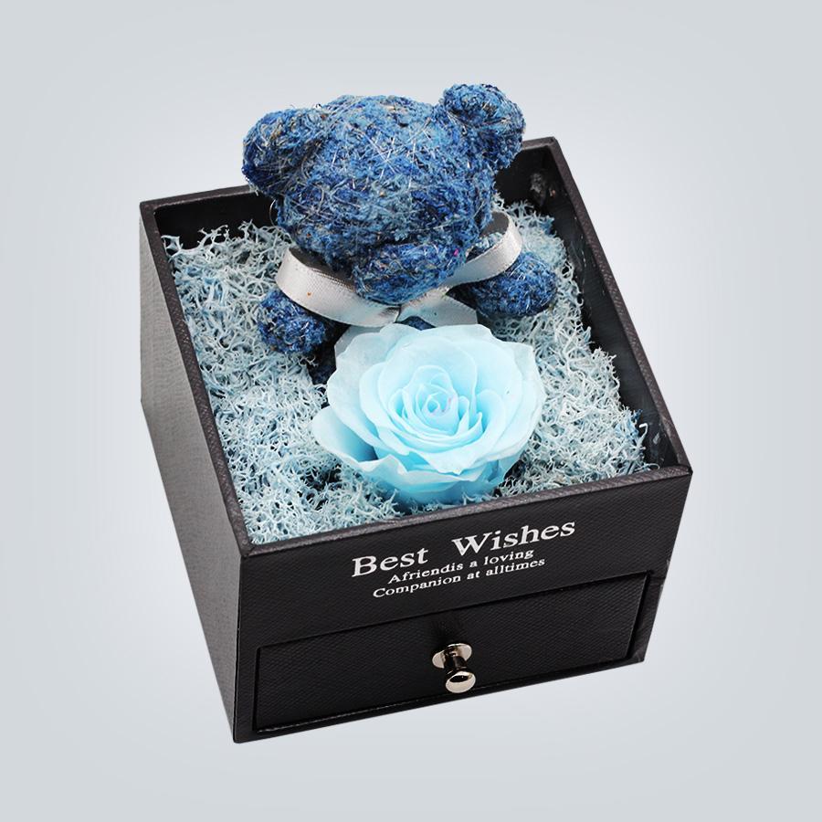 Immortal Preserved Rose Teddy Bear Box Display-xinru