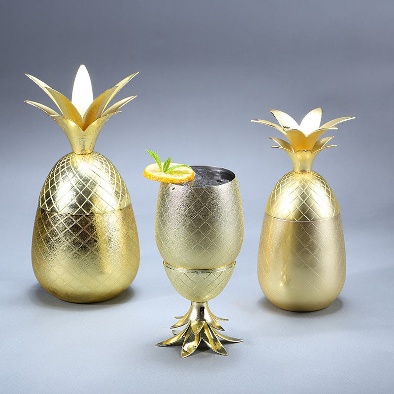 Pineapple Shaped Stainless Steel Cocktail Bar Glass-xinru