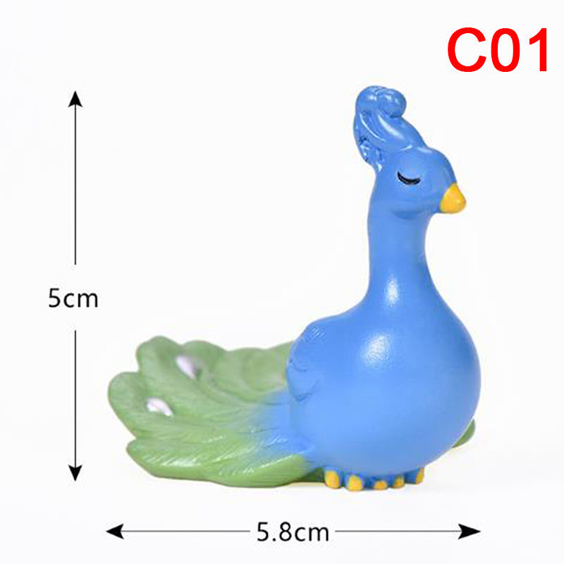 Mini Animals Craft Garden Micro Landscape Decor DIY Peacock Ornament Figurine-xinru