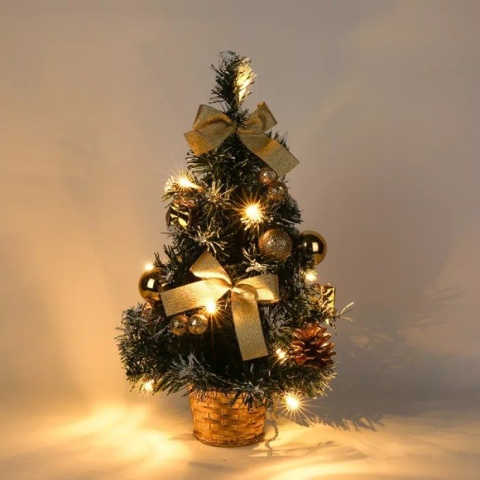 Small Prelit Artificial Tabletop Christmas Tree With Lights-xinru shop