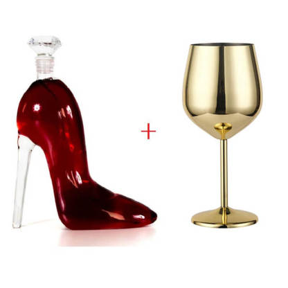 Glass High Heels Wine Container Vodka Wine Container Wine Pourer-xinru