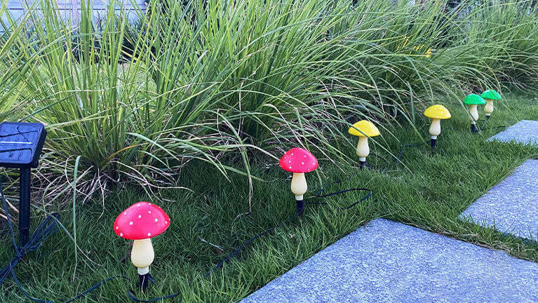 Solar Waterproof Mushroom Shaped String Lights Lawn Decorative-xinru