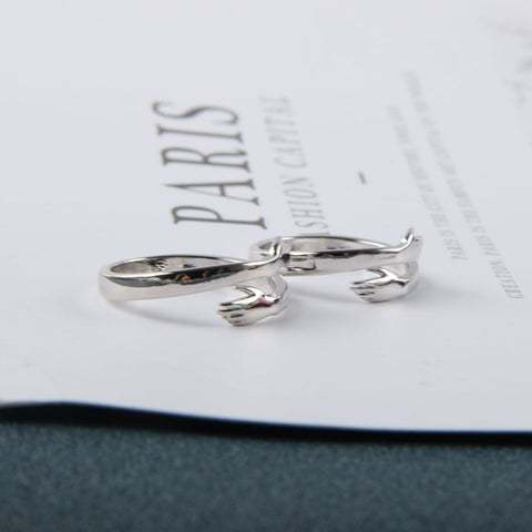 Women Sterling Silver Adjustable Love Hug Ring-xinru