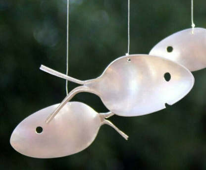 Fishing Man Spoon Fish Sculptures Wind Chime Indoor Outdoor Hanging-xinru