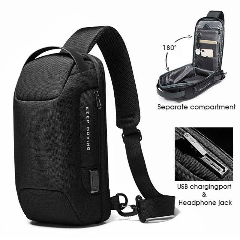 New Carbon Fiber Streamline Anti-Theft Sling Bag-xinru