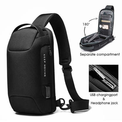New Carbon Fiber Streamline Anti-Theft Sling Bag-xinru