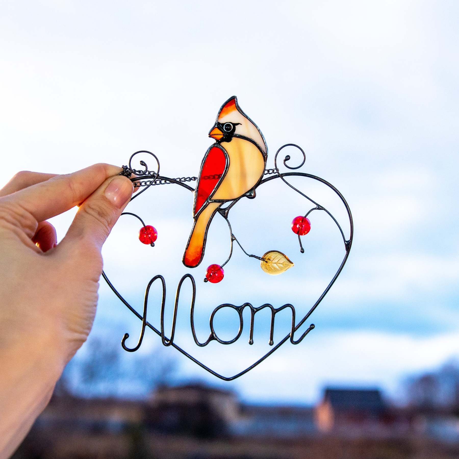 Personalised Female Cardinal Suncatcher-xinru