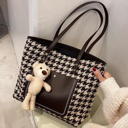 大容量キャンバスバッグベアトートバッグ-xinru shop