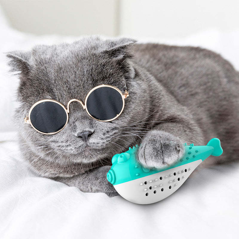 Puffer Fish Toothbrush With Sound Cats Toys-xinru