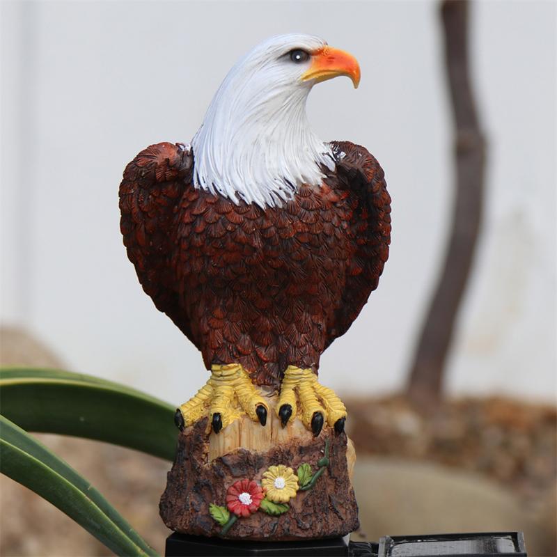 Waterproof Solar Powered Garden LED Lights Animal Eagle Lawn Ornament Lamp-xinru