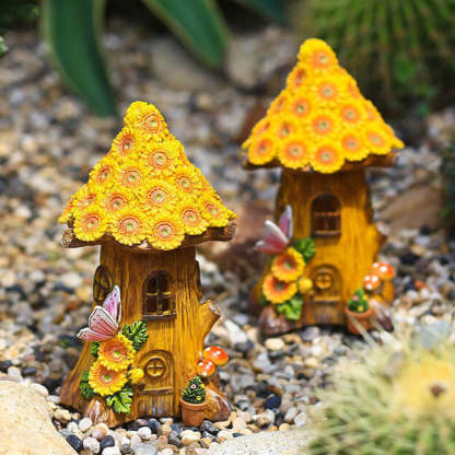 Solar Resin Tree House Outdoor LED Decorative Garden Light-xinru