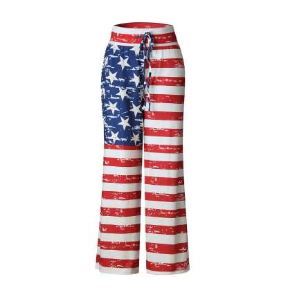 Women's Comfy Casual Pajama Pants Floral Print Drawstring Palazzo Lounge-xinru