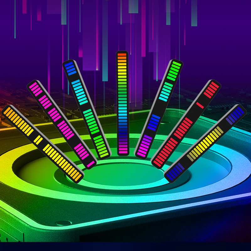 32 Bit LED Sound Control Pickup Rhythm Lights Ambient Voice Activated Light Bar-xinru