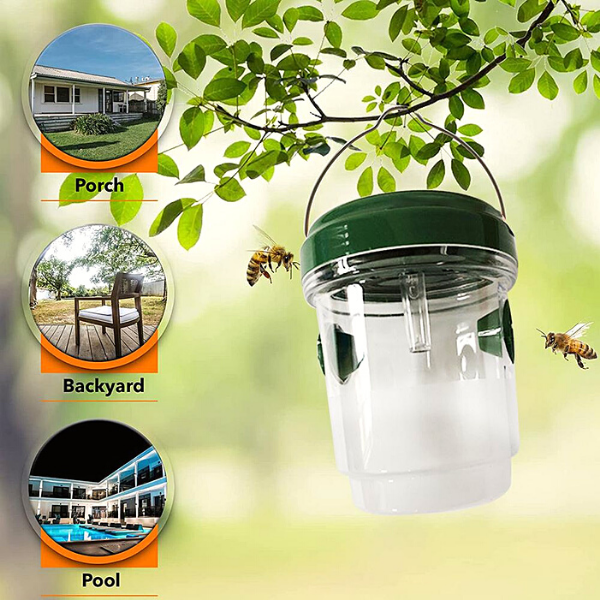 Solar Wasp Trap Hanging with LED Light-xinru