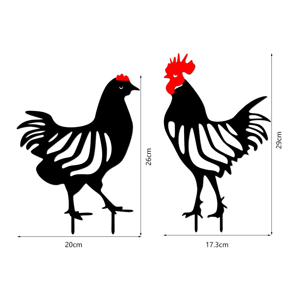 Rooster Shape Outdoor Garden Lawn Stake-xinru