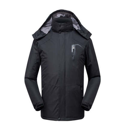 Heated Coat with Detachable Hood Windproof-xinru shop