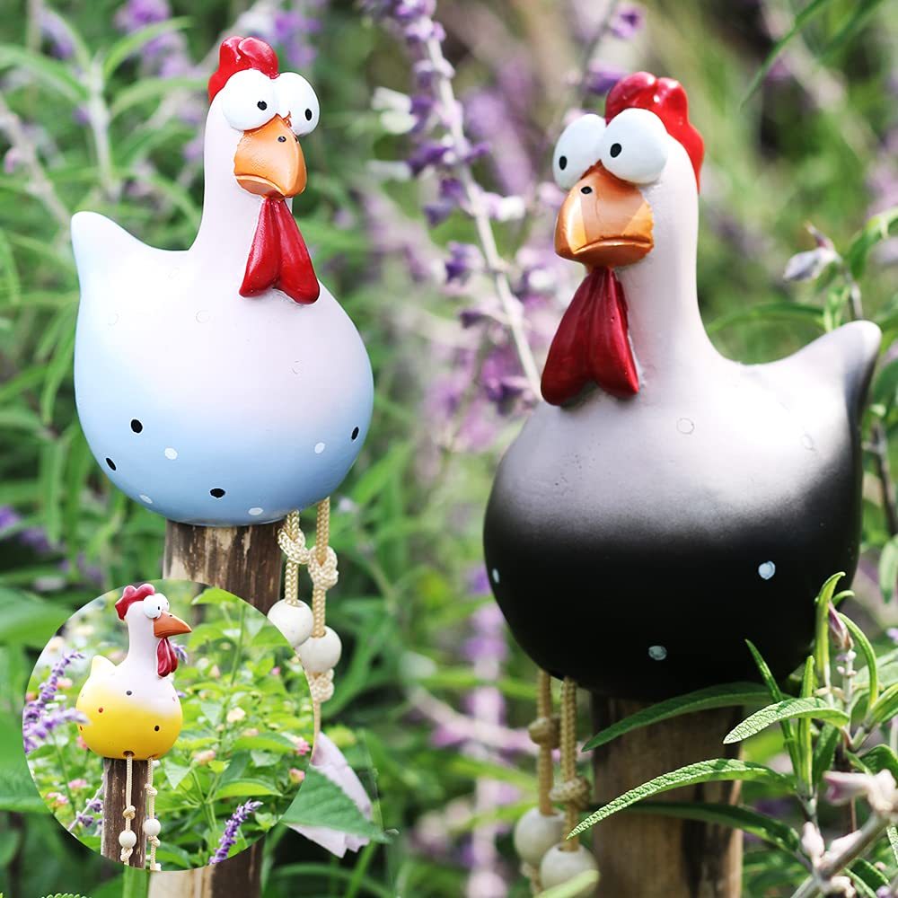 Resin Chicken Figurines Yard Art Decor-xinru