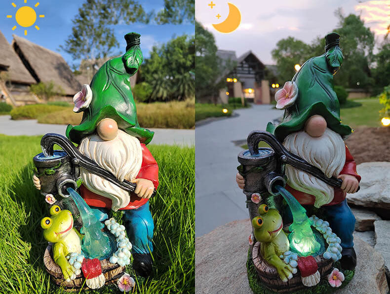 Solar Resin Dwarf Garden Ornament Waterproof Decorative Light-xinru