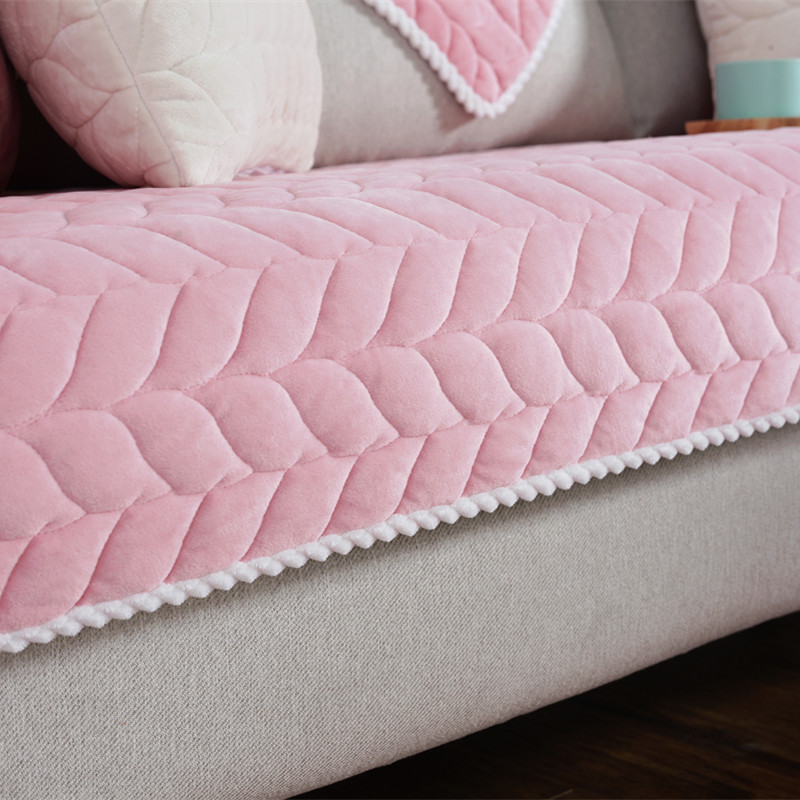 Sofa Slipcover Anti-slip Thicken Plush Quilted Sofa Towel Universal Sectional Couch Cover | Whiteflip