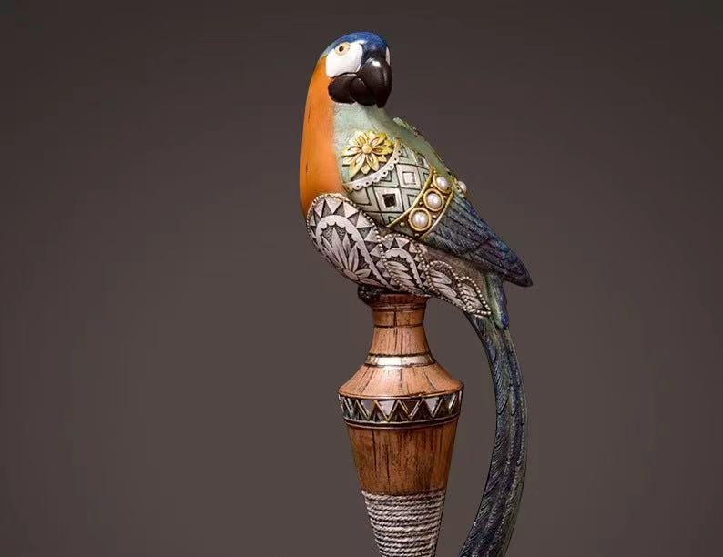 Parrot Resin Sculpture Tropical Birds Lifelike Bird Sculpture For Garden Lawn Yard-xinru