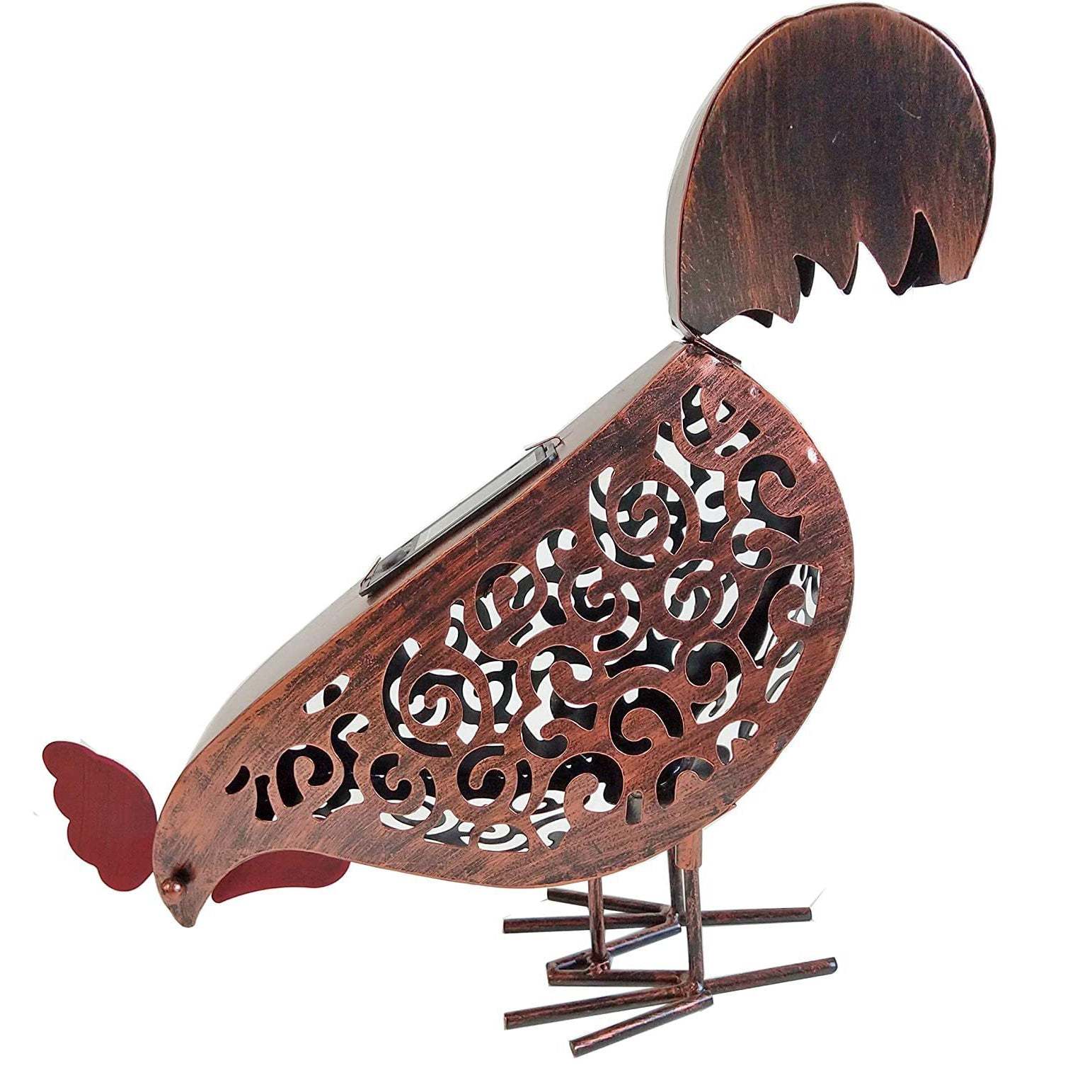 Animal Shaped Garden Decorative Iron Cock Cow LED Solar Light-xinru