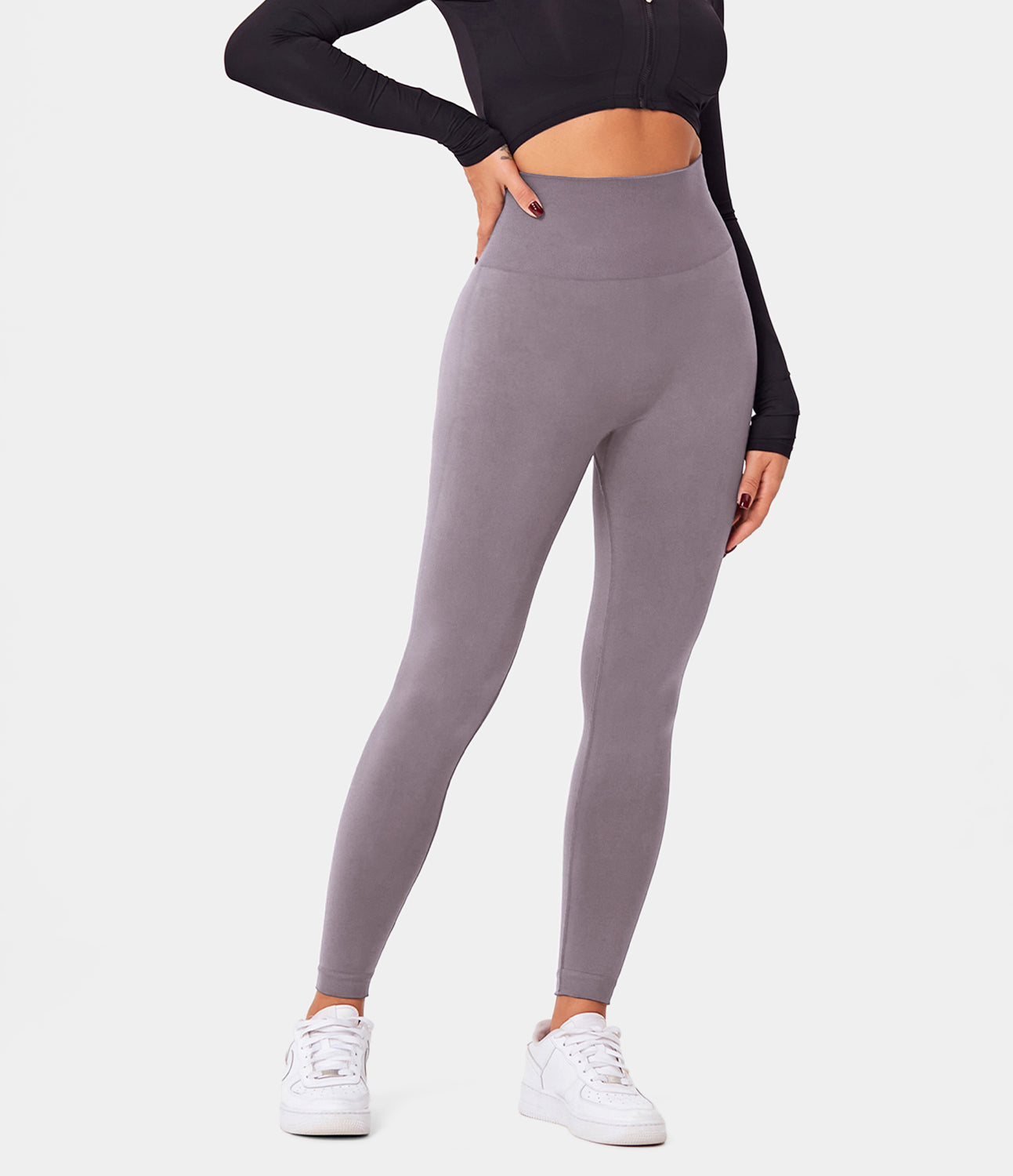 Seamless Flow High Waisted Butt Lifting Plain Full Length Leggings-xinru shop