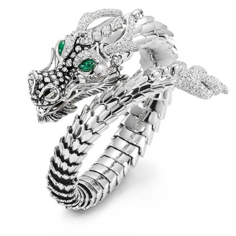 Emerald CZ and Zing Dragon Ring-xinru