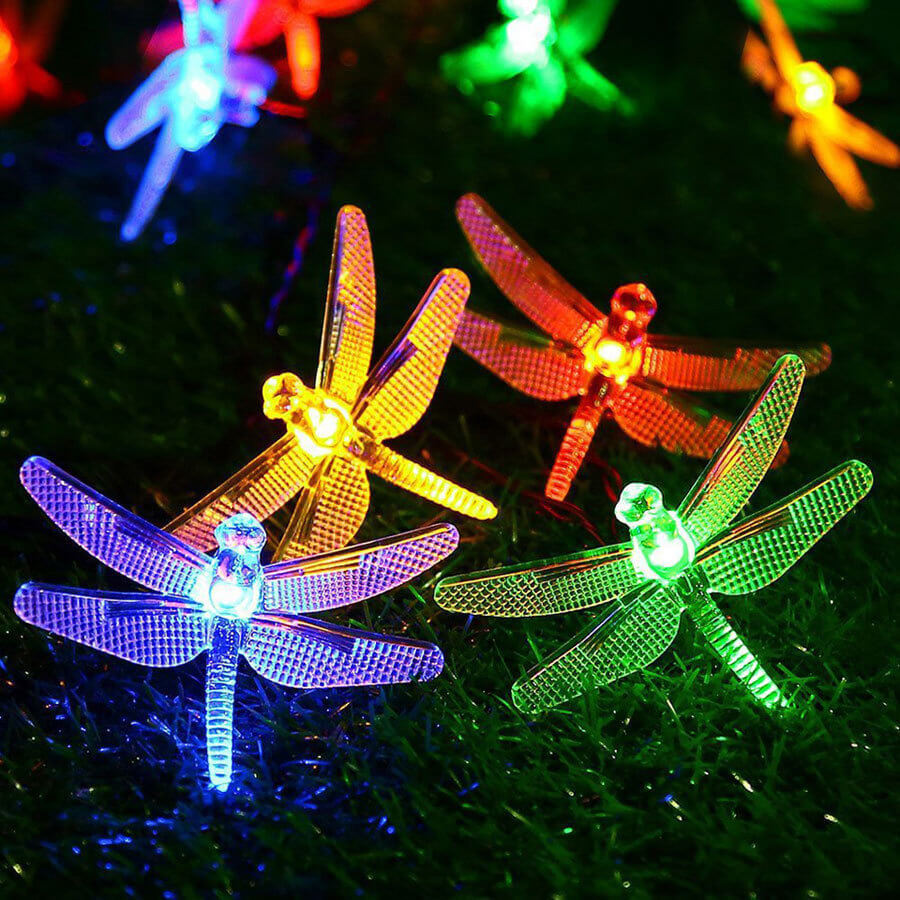 Outdoor Solar Dragonfly Waterproof LED Lights Festival Party Decoration-xinru