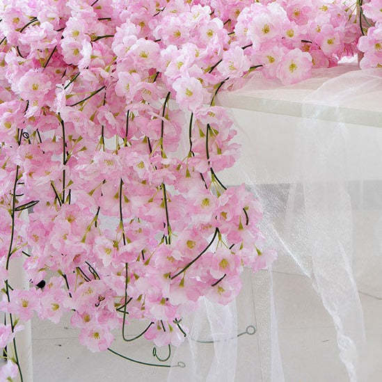 5PCS  Artificial Flower Cherry Blossom Branch Spring Garland For Party Wedding Decoration-xinru