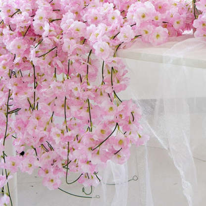 5PCS  Artificial Flower Cherry Blossom Branch Spring Garland For Party Wedding Decoration-xinru