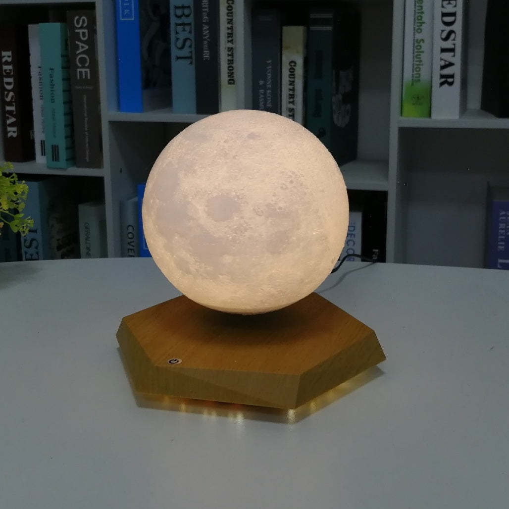 3D Rotating Moon Night Light LED Magnetic Levitation Table Lamp-xinru