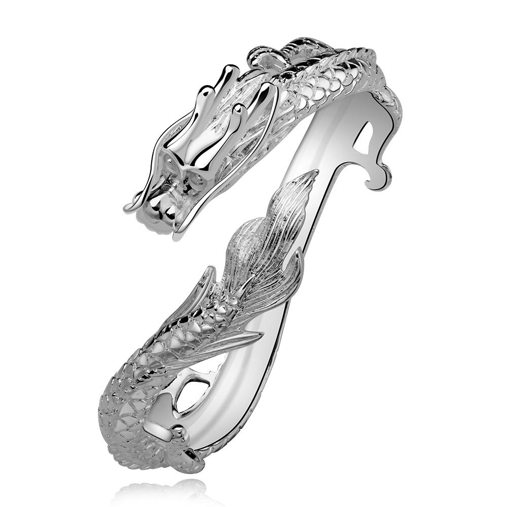 Sterling Silver Antique Dragon Chic Bracelet-xinru