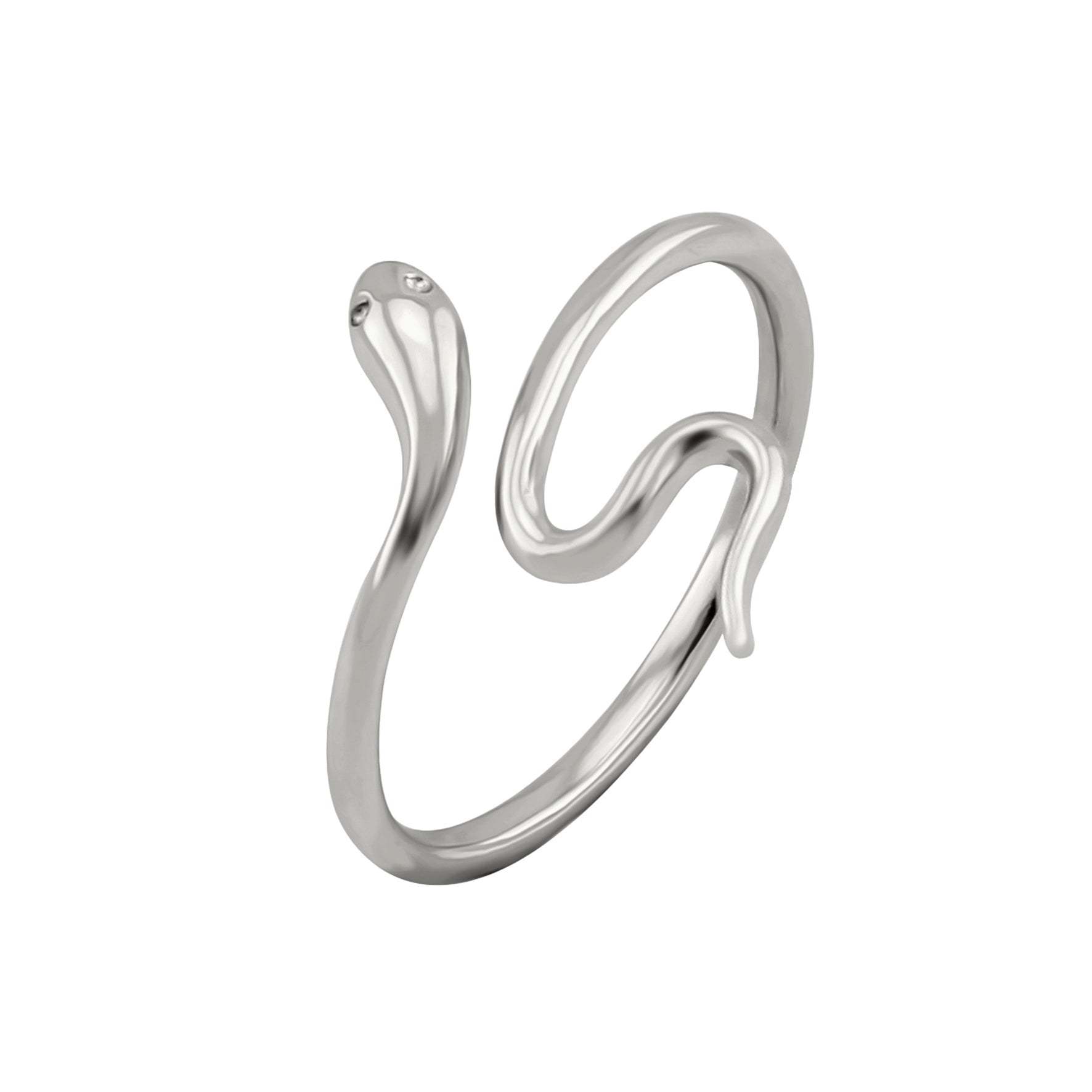 Snake Shape Sterling Silver Cocktail Ring-xinru