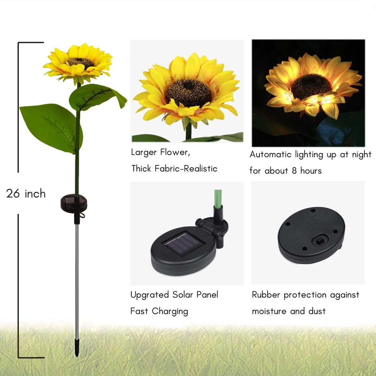 Outdoor Waterproof Solar Sunflower Garden Decor Lights-xinru