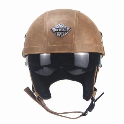 Leather Motor Helmet-xinru shop
