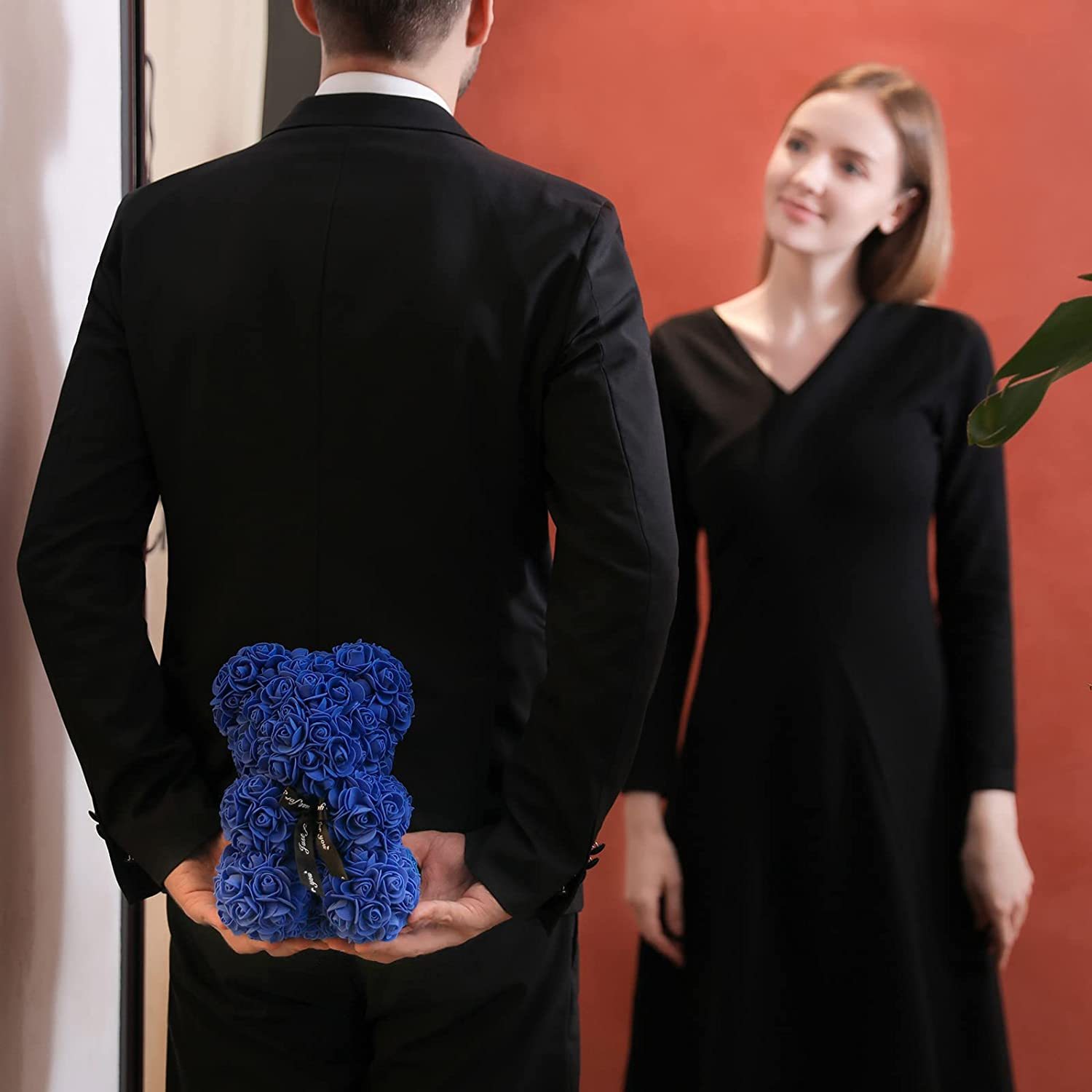 Mother's Day Gift Rose Bear With Box String Lights Necklace-xinru