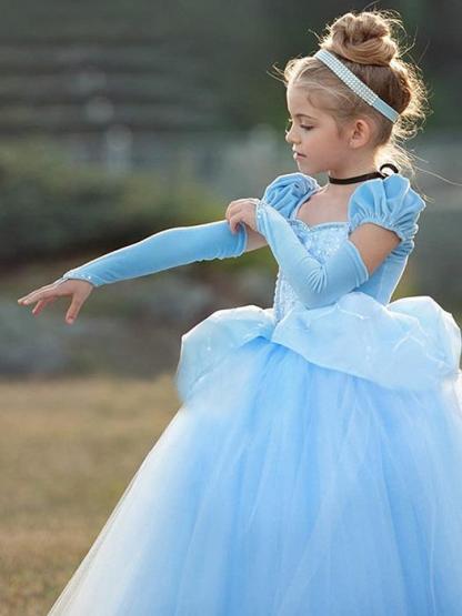 Cinderella Fairytale Princess Cosplay Dress For Girls-xinru
