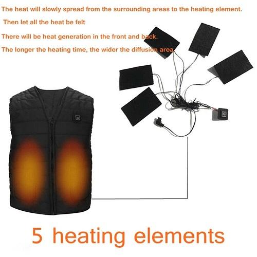 Heated Vest Winter Warm Electric USB Jacket Men Women Heating Coat Thermal-xinru shop