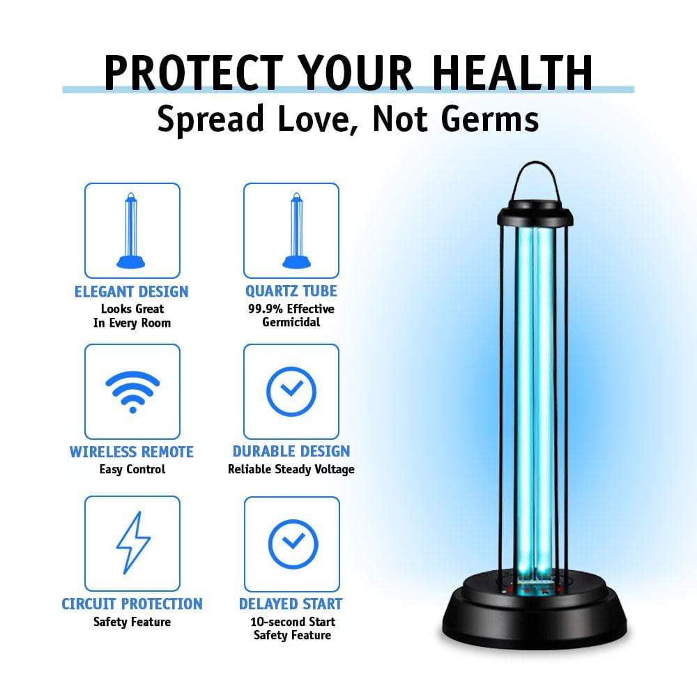 UV-C Sanitizing Light Disinfection Room Lamp: Glow Tower-xinru shop