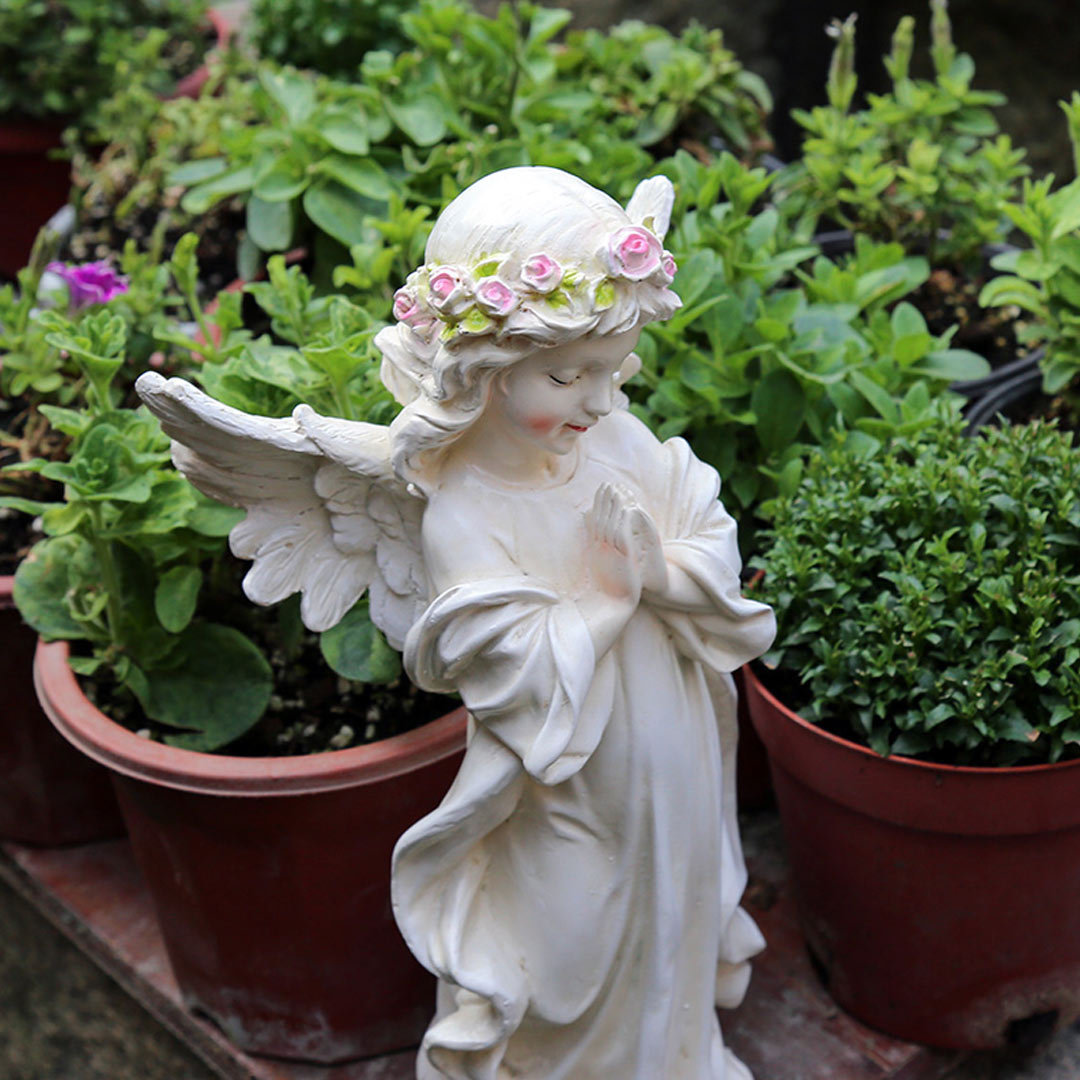 Angel Sculptures Eye-catching Anti-deform Resin Fairy Tale Praying Statue Ornament-xinru