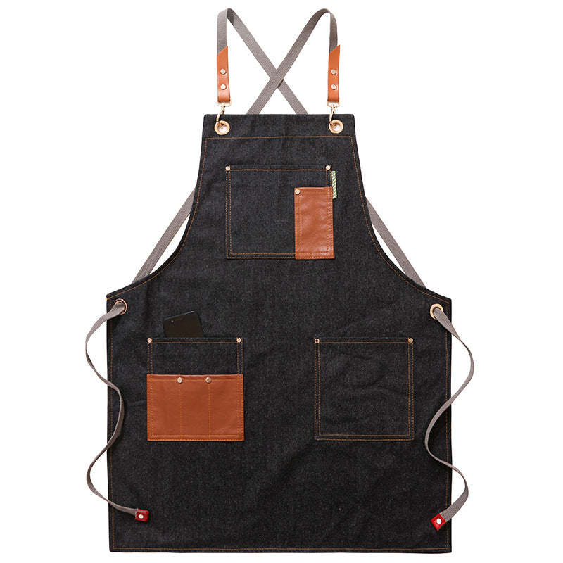 Adjustable Unisex Canvas Work Apron With Pockets-xinru