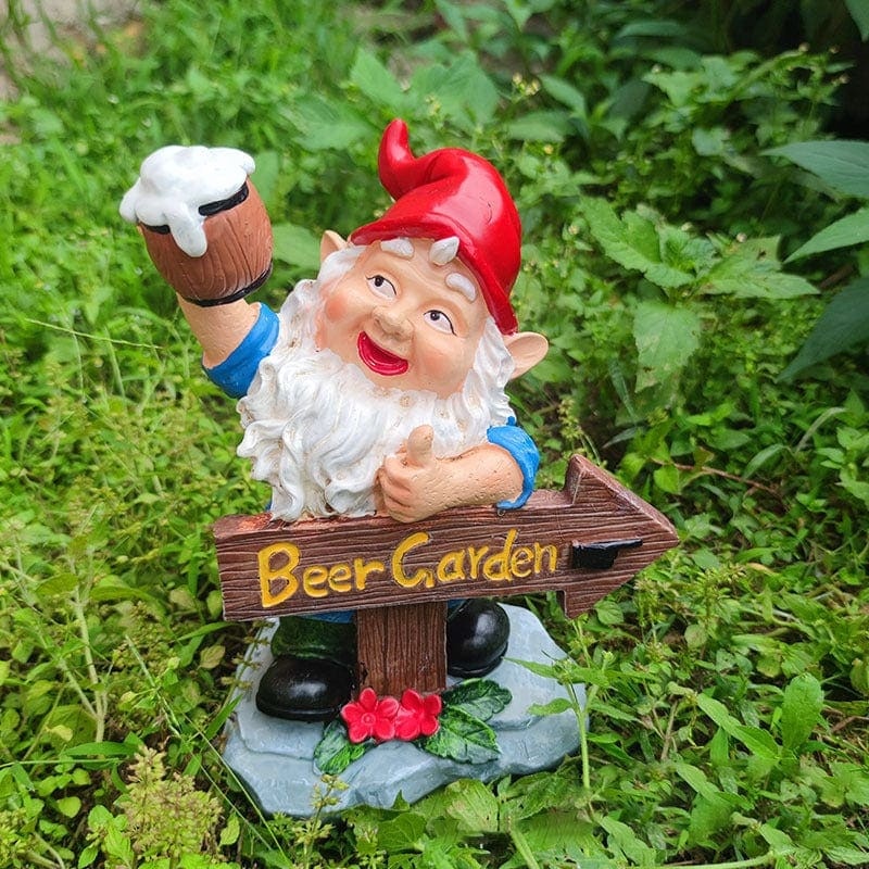 Beer Garden Sign Gnome Statue Lawn Ornament-xinru