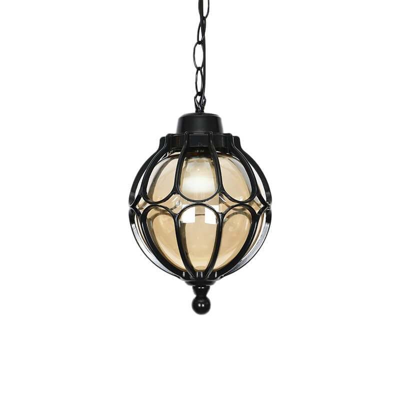 European Retro Spherical 1-Light Outdoor Waterproof Pendant Light-xinru